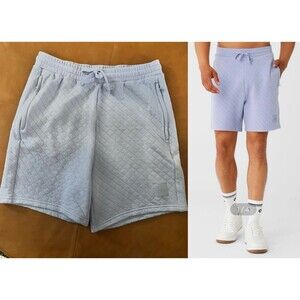 Alo Yoga Mens Quilted Stadium Shorts Icy Purple size Large